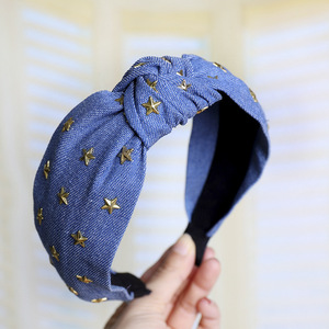 Yiwu fábrica estilo coreano de alta calidad vaquero de Arte de diamantes de imitación estrella <span class=keywords><strong>diadema</strong></span> para las mujeres las niñas accesorios de pelo de señora - Product Image 4