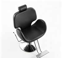 Fauteuil de maquillage Lumia de style italien, hauteur réglable avec repose-pieds et pédale hydraulique, chaises de barbier au design classique