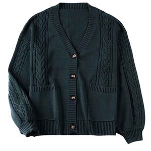 Tricot épais à manches longues pour <span class=keywords><strong>femme</strong></span>, maillot boutonné, <span class=keywords><strong>pull</strong></span> tricoté pour fille, Cardigan - Product Image 5