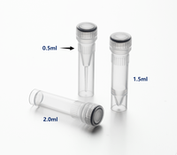 Tubes cryogéniques transparents JSBIO de 0,5 ml, 1,5 ml, 2 ml avec bouchons de différentes couleurs, flacons en plastique avec bouchons à vis, sans ADNase/ARNase, ISO 13485