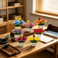 Vente en gros de mini orchidées Phalaenopsis artisanales en pot, motifs fruités, style naturel, fleurs artificielles, bonsaïs pour restaurants