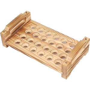 Wooden Quail Egg Rack 2 Tier Stackable Countertop <b>Storage</b> <b>Tray</b> Pine Wood Patina Rectangle Shape Food Container - Product Image 5