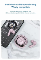 Air39 Auriculares TWS Mini Portátiles Deportivos con Pantalla LED HiFi Sobre la Oreja Refuerzo de Graves Material PC Transparente Audífonos Cristalinos para Juegos DJ