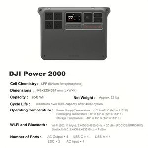 แบตเตอรี่สำรองพลังงานสำหรับตั้งแคมป์และรถยนต์ Original DJ Power 2000 Mobile Power 2048W ความจุ 1 กิโลวัตต์ชั่วโมง - Product Image 3