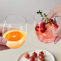 Verres à vin en plastique PET de haute qualité, 12 oz, forme d'œuf, verres à vin en acrylique sans pied pour les amateurs de vin