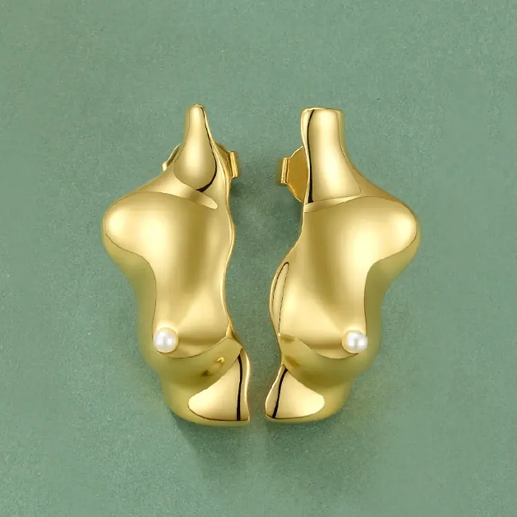 FASHION Body Part 3D Chest Stud Earrings For Women Gold Color Special Earings Fashion Jewelry Pendientes Mujer E191113