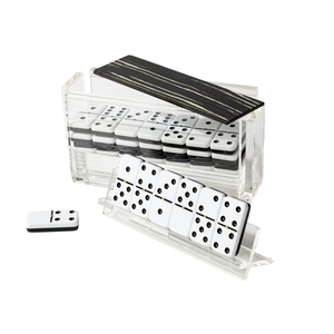 Đôi 6 Domino Đặt Trắng <span class=keywords><strong>Dot</strong></span> Tùy Chỉnh Màu Sắc Domino Chip Với Gói Tùy Chỉnh Và Biểu Tượng Tùy Chỉnh Cho Bảng Trò Chơi - Product Image 2