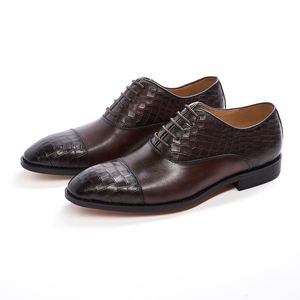 Chaussures de luxe pour hommes en cuir à bout pointu 2025 – Élégantes, faites à la main, motif Oxford, pour bureau, soirée, respirantes - Product Image 3