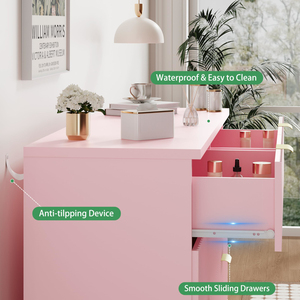 Fluted Dresser for Bedroom with <b>6</b> <b>Drawers</b>, 48" Wide Modern Chest of <b>Drawers</b> Metal Handle, Wooden TV Stand - Product Image 5