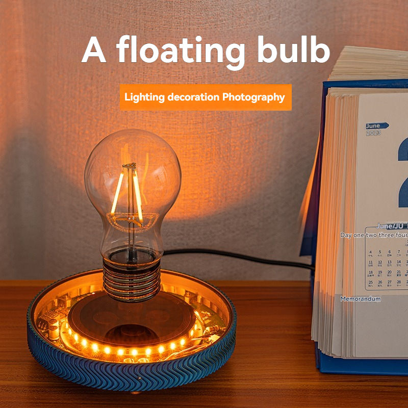 round base with levitating bulb