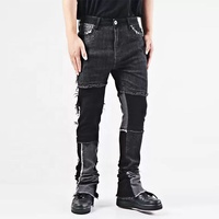 Jeans évasés de travail avec écusson personnalisé Jeans de jogging en denim Pantalons en jean pour hommes Streetwear Jeans coupés et cousus