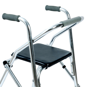 Keyi Folding <b>Walker</b> With Seat Cushion Four Legged Shower Chair For <b>Elderly</b> Bath Assistance - Product Image 3