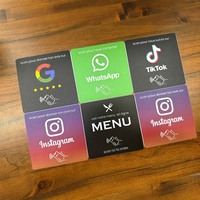 Plaque NFC en PVC avec interface RFID et code QR pour avis Google, programmable, autocollante pour restaurants et entreprises