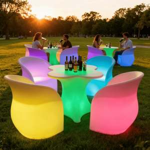 Juego <span class=keywords><strong>de</strong></span> sofás LED <span class=keywords><strong>de</strong></span> plástico PE iluminado con logotipo personalizado muebles para eventos <span class=keywords><strong>de</strong></span> boda con iluminación RGB <span class=keywords><strong>de</strong></span> 16 colores cambiantes - Product Image 1