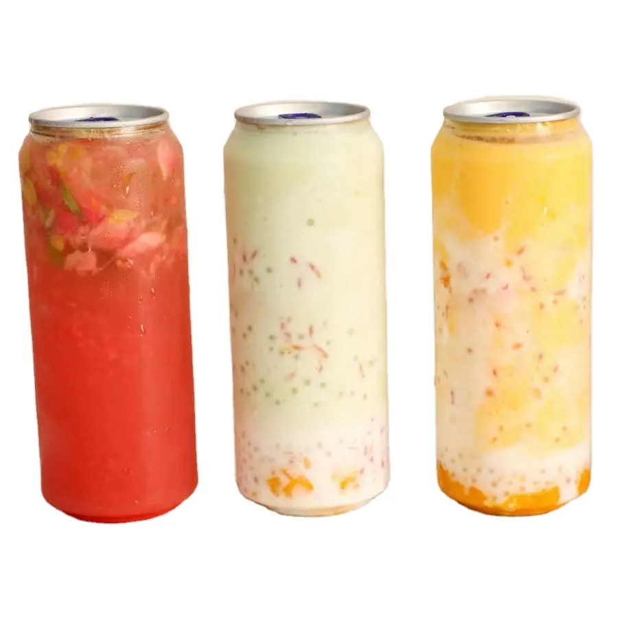 Latas de plástico transparente para refrescos, 250ml, 330ml, 500ml, 650ml, fácil de abrir