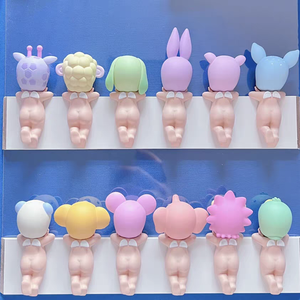 Boneka ornamen hewan, 25 Blnieece promosi mainan lucu dekorasi Set karakter PVC seri tidur penasaran boneka ornamen hewan - Product Image 3