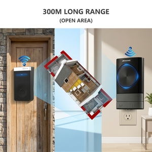 <span class=keywords><strong>Timbre</strong></span> Inalámbrico para Apartamento con Autoalimentación, 150m de Largo Alcance, Resistente al Agua, Sin Batería, con Botón <span class=keywords><strong>Pulsador</strong></span> - Product Image 3