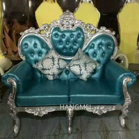 Fauteuil Trône Royal Moderne en Cuir Canapé Deux Places pour Mariés Événements de Mariage Vente Chaude pour Banquet Hôtel Fête