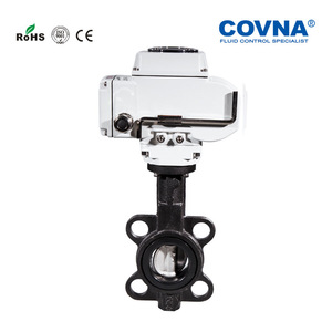 วาล์วผีเสื้อไฟฟ้า Covna แบบเวเฟอร์ DN50-DN400 ผลิตจากเหล็กหล่อ ซีล EPDM สำหรับควบคุมการไหล ใช้ในอุตสาหกรรม - Product Image 1