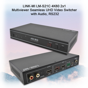 Commutateur <span class=keywords><strong>HDMI</strong></span> multiviewer <span class=keywords><strong>4K</strong></span> 2x1 sans coupure, processeur vidéo 2 entrées 1 sortie avec télécommande IR et commandes RS232 - Product Image 2