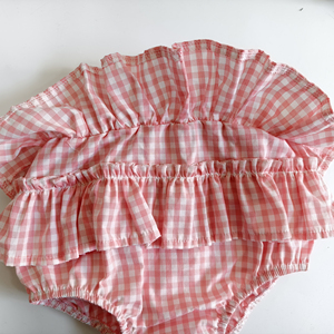 Set di Abbigliamento Personalizzato per Bambina, Vestito Casual 100% Cotone a Maniche Corte, Motivo a Quadri <span class=keywords><strong>Rosso</strong></span> e Bianco per Bambini - Product Image 4