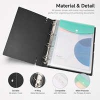 Carpeta de Anillas de Plástico Personalizada con Bolsillo Frontal Transparente, Cubierta con UV Localizado a Todo Color para Documentos, Catálogos y Archivos de Oficina