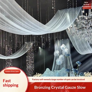 Rideau en fil de cristal blanc et rose EG-L125 pour mariage, draperie de plafond, décoration de scène de <span class=keywords><strong>salle</strong></span> de mariage - Product Image 3