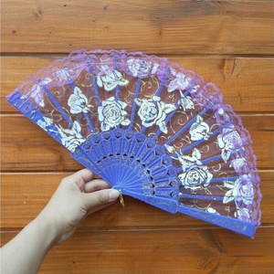 [I Am Your Fans] พัดลูกไม้สีขาว,พัดผ้าลูกไม้สไตล์สเปนสำหรับงานแต่งงานงานเลี้ยงสั่งตัดรูปดอกไม้ด้วยมือ - Product Image 3