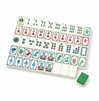 Jeu de Mahjong américain 166 tuiles, 4 couches, vert malachite marbré, orné et gravé, en acrylique, OEM