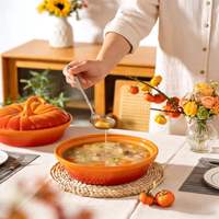 Pot à soupe créatif en forme de citrouille avec couvercle, couleur sous-glaçure, grande capacité, pour desserts et pâtisseries, usage domestique, sans cuisson à feu ouvert