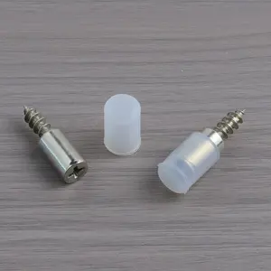 Mudah putih furnitur sekrup perangkat keras transparan lemari pakaian rak kaca plastik mendukung konektor pin & penyangga rak
