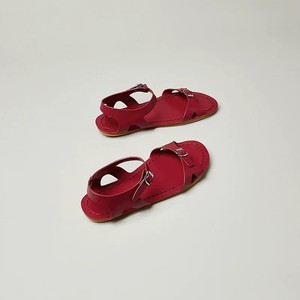 Sandalias Rojas de Moda Verano 2026 para Mujer, Sandalias Planas con Hebilla de Una Sola Tira y Punta Abierta para Exteriores - Product Image 3