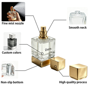 Tapas Magnéticas Personalizadas de Lujo, Botellas de Perfume Cuadradas Transparentes Esmeriladas de 30 ml, 50 ml, 100 ml con Pulverizadores y Cajas de Empaque - Product Image 5
