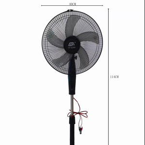 Ventilador de Pie Eléctrico Grande de Plástico OEM de Precio de Fábrica, 12V DC, 16 Pulgadas, Solar 15W, para Abril Internacional - Product Image 1