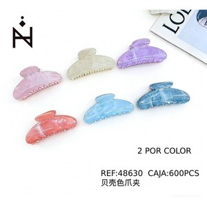 Fermacapelli a Forma di Conchiglia Colorata, 2 Pezzi per Colore, 600 Pezzi in Scatola, Accessorio per Capelli - Product Image 1