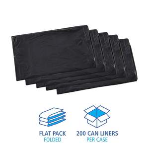 Sacs poubelles industriels Boardwalk 30 gallons, 0,65 mil, 30 x 36, noirs, 200/carton, faible densité linéaire pour sacs poubelles domestiques - Product Image 4