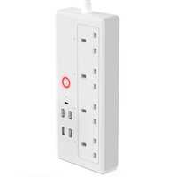 Prise multiple intelligente pour maison connectée, contrôle à distance par Wi-Fi, prise de courant électrique, rallonge électrique, 2 prises non mis à la terre, 240V