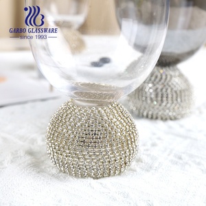 Verrerie artisanale soufflée à la main, couleurs transparentes et galvanisées par ions, <span class=keywords><strong>verre</strong></span> à champagne tulipe à pied en diamant - Product Image 6