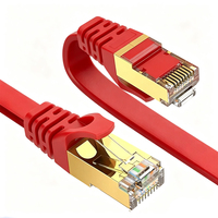 Câble réseau LAN Cat7 FTP plat, câble Ethernet 32AWG OFC 10 Gbps 600 MHz RJ45 Cat 7, cordon de raccordement pour Internet en magasin de détail
