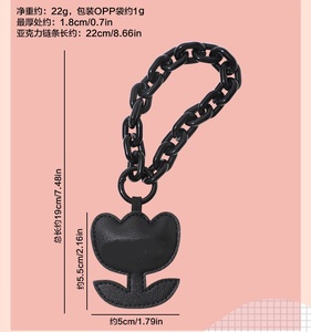 High Quality Vacation Souvenir Cute Acrylic Chain Car <b>Key</b> Gifts Backpack Bag Charms Soft PU Leather Embossed Logo Heart Keychain - Product Image 6