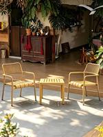 Fauteuil d'extérieur en rotin synthétique tressé, chaise de salle à manger moderne pour plage, jardin, patio, résistante aux intempéries