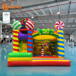 บ้านลมเป่าลม Ceyu Candy Land พร้อมสไลเดอร์ สำหรับเด็กเล่นในสวนสนุกกลางแจ้ง ขายส่งจากโรงงาน เหมาะสำหรับสนามหลังบ้าน - Product Image 1