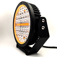 OPOOLIGHTING Nouvelles Feux de Conduite LED Spot Haute Luminosité 4x4 Tout-Terrain 9 Pouces 340W 12V 16000LM Blanc Dynamique Ambre DRL
