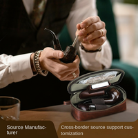 Étui de voyage portable en cuir véritable personnalisé pour pipe à tabac avec rangement pour accessoires