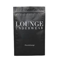 Pochette zippée noire mate personnalisée avec logo pour vêtements, sous-vêtements, maillots de bain, sac d'emballage en plastique avec trou de suspension – Vente en gros