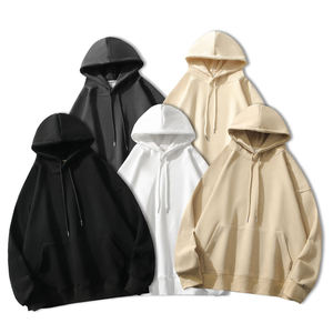 Sweat-shirt à capuche épais de haute qualité pour <span class=keywords><strong>homme</strong></span>, personnalisable avec logo, vierge, lourd, coupe oversize - Product Image 1