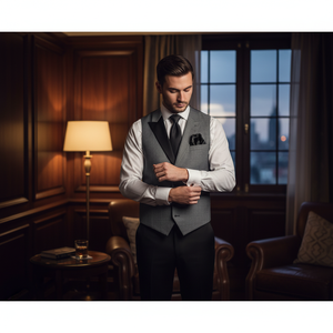 Écharpe noire pour homme avec motif sur le col et pochette, taille unique, fabriquée en Turquie - Product Image 3