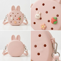 Porte-monnaie mini en silicone personnalisé avec logo, breloques DIY Kawaii (ours, lapin, dinosaure), pour sac à main, rangement d'écouteurs, porte-clés - Vente en gros