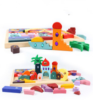 Bloques de Construcción de Madera de Haya con Gemas y Diamantes Orientales Brillantes, Juguetes Educativos de Madera Sólida para Niños de 2 a 6 Años, Unisex