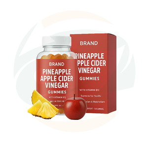 OEM Ananas Appelazijn Gummies met Vitamine B12 voor Dagelijkse Ondersteuning van de Spijsvertering & Metabolisme - Product Image 1